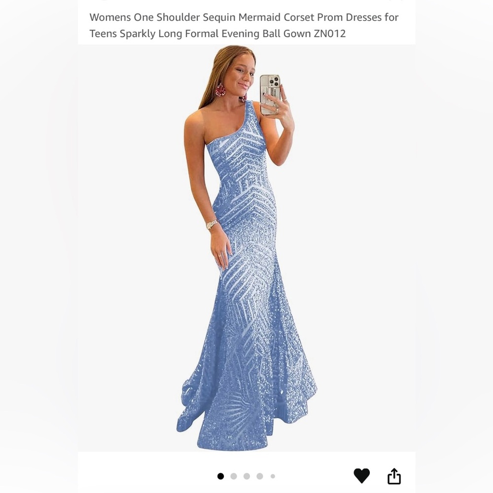 BRAND NEW one shoulder teal blue formal prom dress